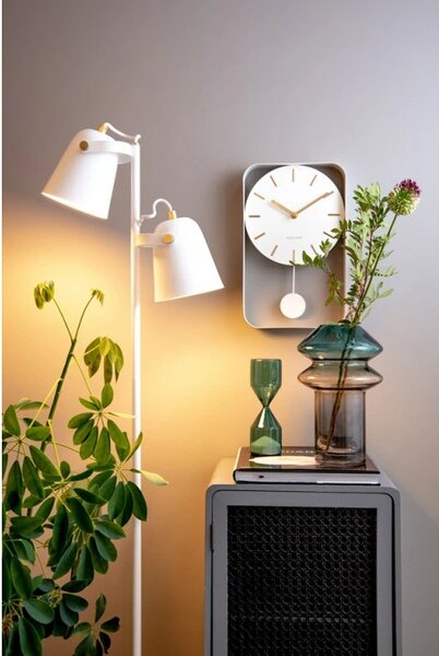 Designové kyvadlové nástěnné hodiny 5796WH Karlsson 33cm