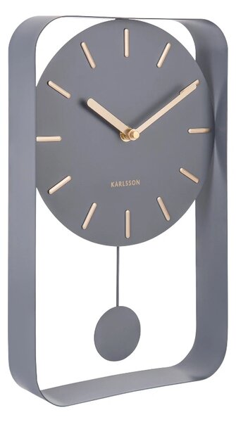 Designové kyvadlové nástěnné hodiny 5796GY Karlsson 33cm