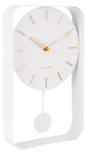 Designové kyvadlové nástěnné hodiny 5796WH Karlsson 33cm