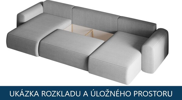 Rozkládací sedací souprava do U Capri - Černá 100
