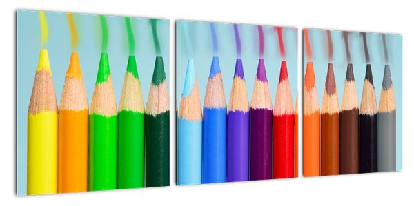 Obraz barevných pastelek (90x30cm)