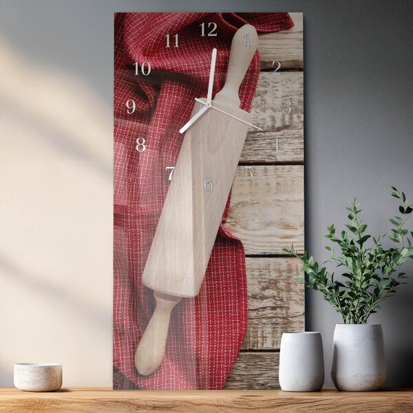 Skleněné hodiny vertikální Váleček zsppb-30x60-00092739