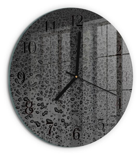 Skleněné nástěnné hodiny Kapky vody zsoc-fi30-00173924