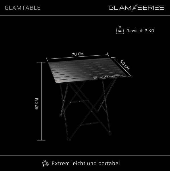 Skládací toaletní stolek GlamTable, nosnost až 20 kg, včetně transportní tašky, kosmetický stolek pro vizážisty, kadeřníky a tatéry