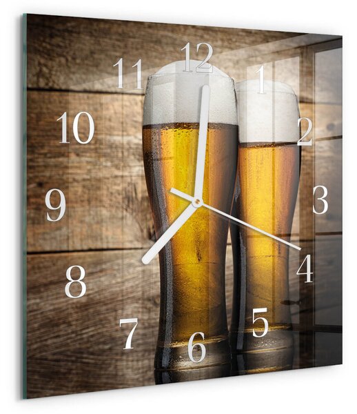 Skleněné hodiny Pivo zskb-30x30-00083361