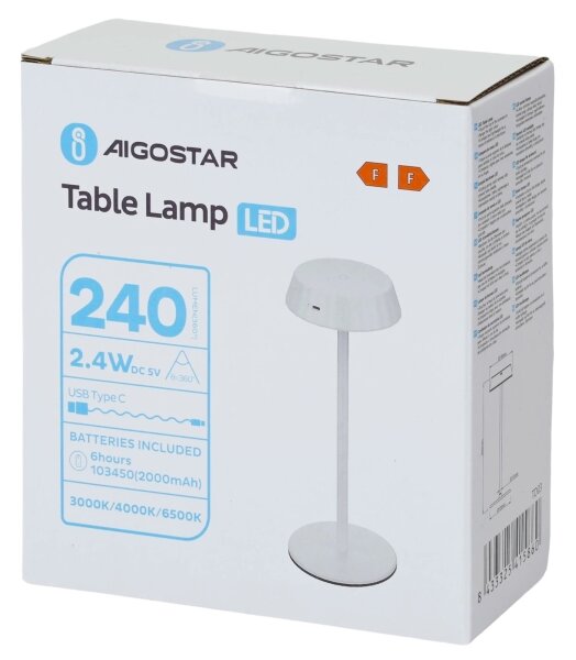 Aigostar - LED Stmívatelná stolní lampa AMBIENT LED/2,4W/5V 3000-6500K bílá