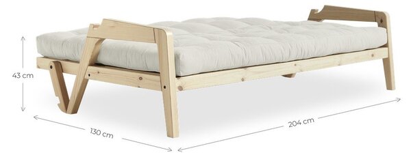 Černá/šedá rozkládací pohovka 204 cm Grab - Karup Design