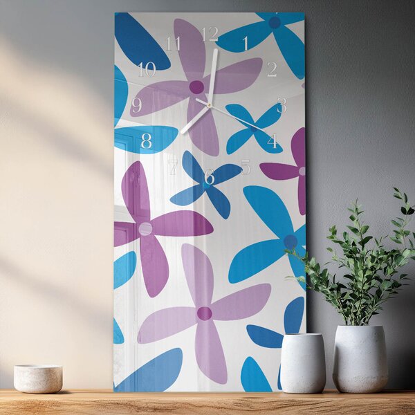 Skleněné hodiny vertikální Havajské květiny zsppb-30x60-00260382