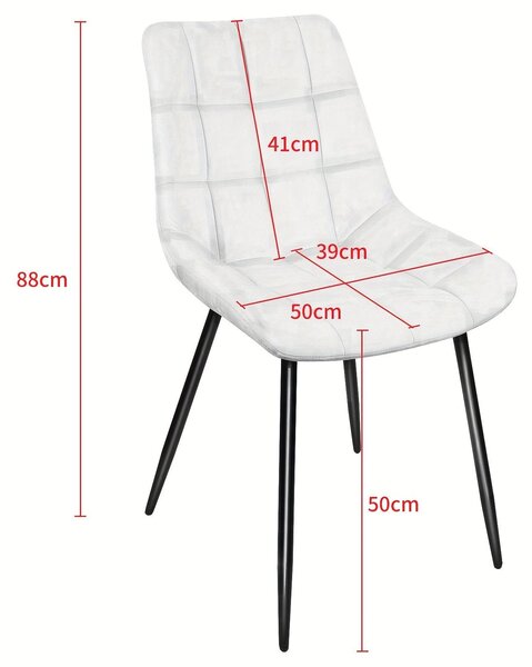 Jídelní židle - Židle - Židle s opěradlem ve tvaru sedáku - Kuchyňská židle - Židle do jídelny - Sada 2 kusů - Ergonomická, měkká polštářka