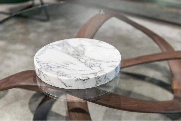 DVORO Luxusní mramorový odkládací podnos Pau Marble Calacatta Blanco 27cm