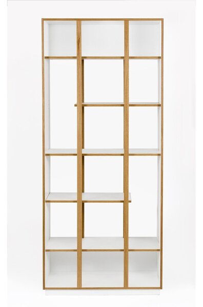 Bílá knihovna v dekoru dubu 90x210 cm Newbury - Woodman
