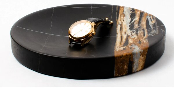 DVORO Luxusní mramorový odkládací podnos Pau Marble Sahara Noir 27cm