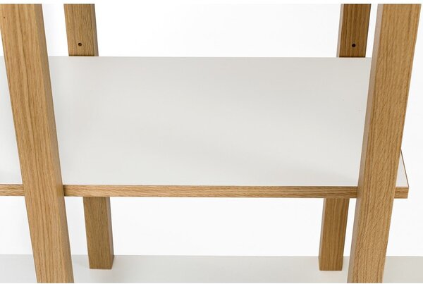 Bílá knihovna v dekoru dubu 90x210 cm Newbury - Woodman