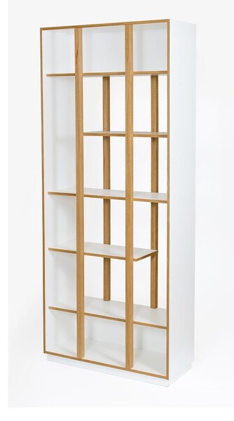 Bílá knihovna v dekoru dubu 90x210 cm Newbury - Woodman