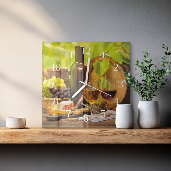 Skleněné hodiny Hrozny na víno zskb-30x30-00085327