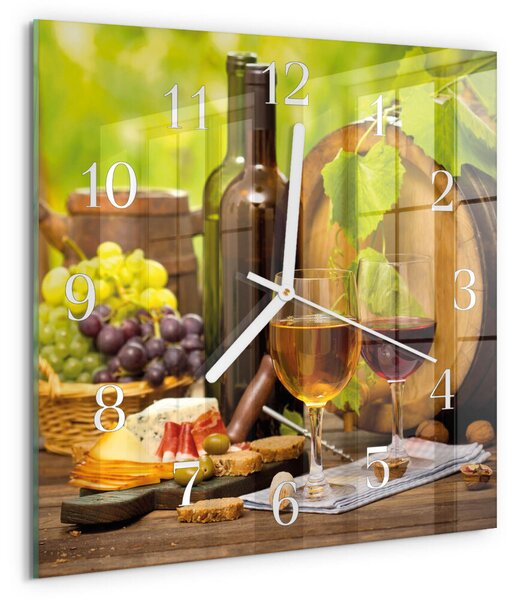 Skleněné hodiny Hrozny na víno zskb-30x30-00085327