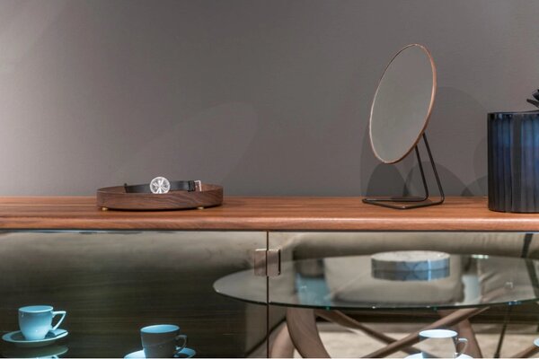 DVORO Luxusní stolní kosmetické zrcadlo Vanity walnut 27cm