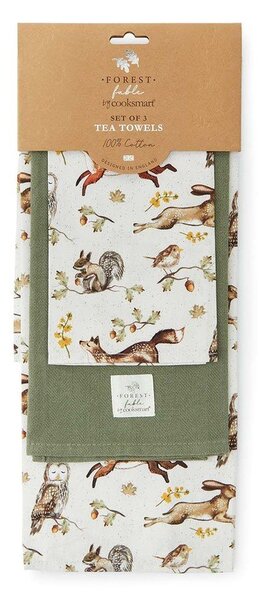 Bavlněné utěrky v sadě 3 ks 45x65 cm Forest Fable – Cooksmart ®