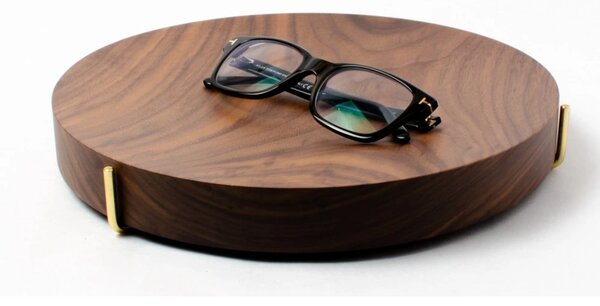 DVORO Luxusní dřevěný odkládací podnos Pau Natural solid ST walnut 27cm