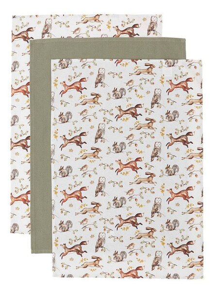 Bavlněné utěrky v sadě 3 ks 45x65 cm Forest Fable – Cooksmart ®