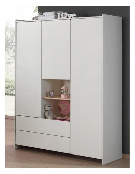 Bílá dětská šatní skříň Vipack Kiddy, 137,8 x 190 cm