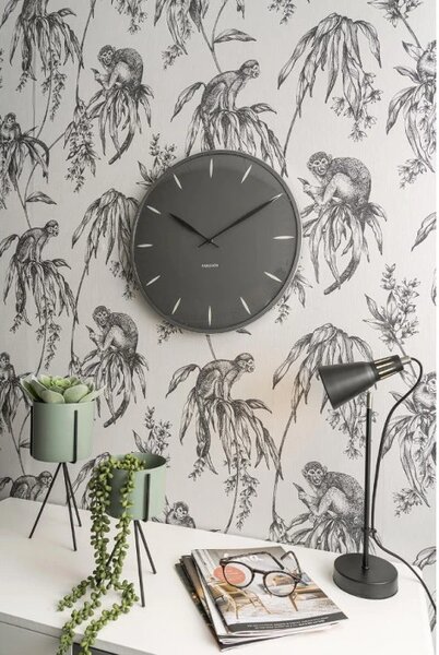 Designové nástěnné hodiny 5761GY Karlsson 40cm