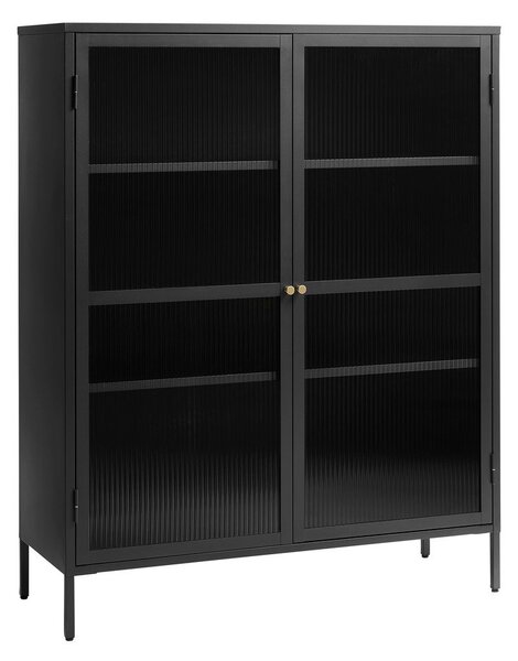 Černá kovová vitrína 111x140 cm Bronco – Unique Furniture