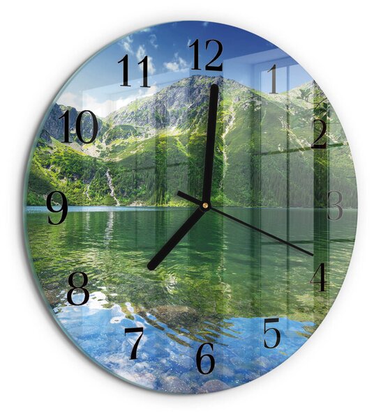 Skleněné nástěnné hodiny Horské jezero zsoc-fi30-00178331