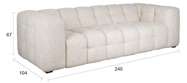 Housecraft Living Béžová čalouněná trojmístná pohovka Trenta 240 cm