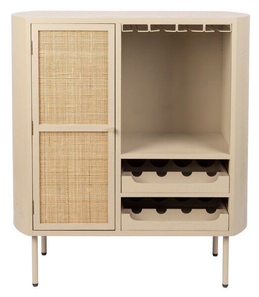 Krémová ratanová vinotéka pro 8 lahví, 90x100 cm Amaya – White Label