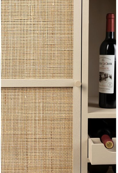 Krémová ratanová vinotéka pro 8 lahví, 90x100 cm Amaya – White Label