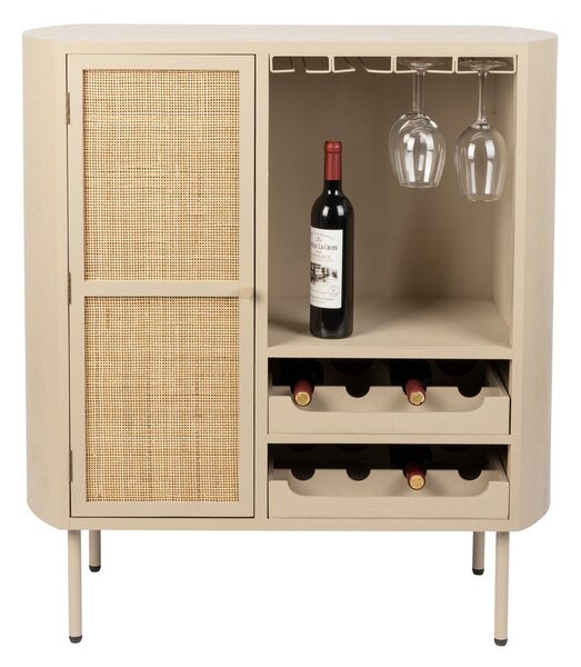 Krémová ratanová vinotéka pro 8 lahví, 90x100 cm Amaya – White Label