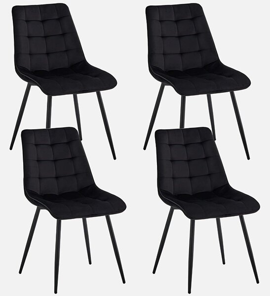 Jídelní židle - Židle - Židle s opěradlem ve tvaru sedáku - Kuchyňská židle - Křeslo - Moderní design - Kovový rám - Čalounění