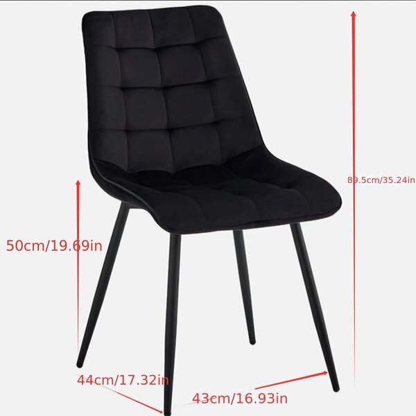Jídelní židle - Židle - Židle s opěradlem ve tvaru sedáku - Kuchyňská židle - Křeslo - Moderní design - Kovový rám - Čalounění