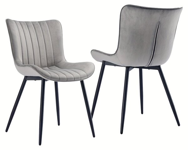 Jídelní židle - Židle - Jídelní židle - Sedací nábytek - Designové židle - Sada 2 světle šedých jídelních židlí