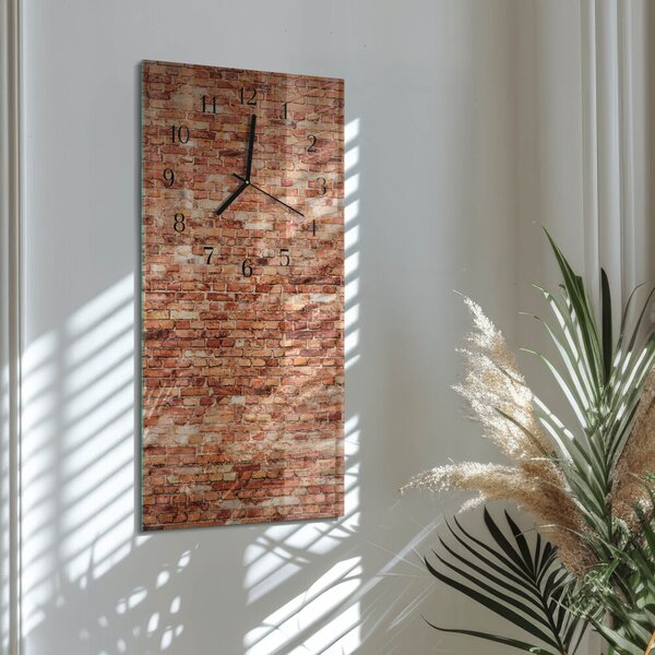Skleněné hodiny vertikální Cihlová zeď zsppc-30x60-00182656