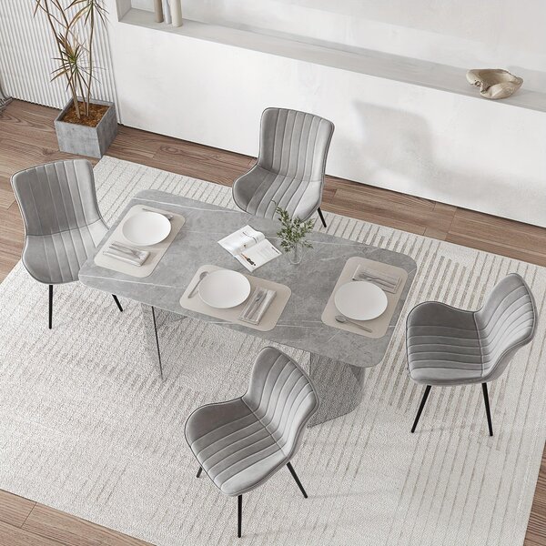 Jídelní židle - Židle - Jídelní židle - Sedací nábytek - Designové židle - Sada 2 světle šedých jídelních židlí