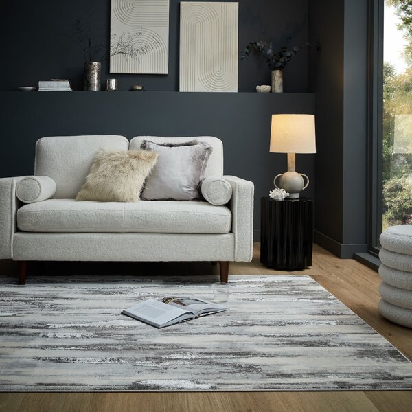 Flair Rugs, Kusový koberec Eris Gleam Silver, 80x150, šedá, ložnice