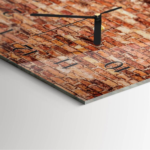 Skleněné hodiny vertikální Cihlová zeď zsppc-30x60-00182656