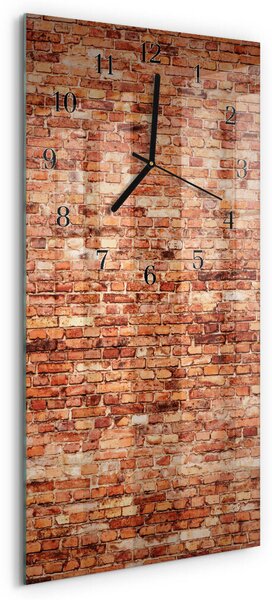 Skleněné hodiny vertikální Cihlová zeď zsppc-30x60-00182656