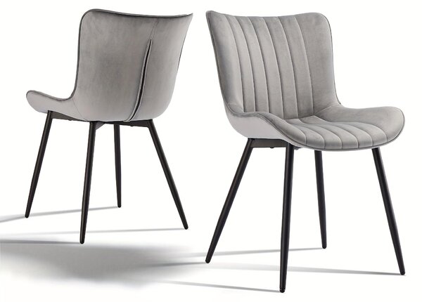 Jídelní židle - Židle - Jídelní židle - Sedací nábytek - Designové židle - Sada 2 světle šedých jídelních židlí