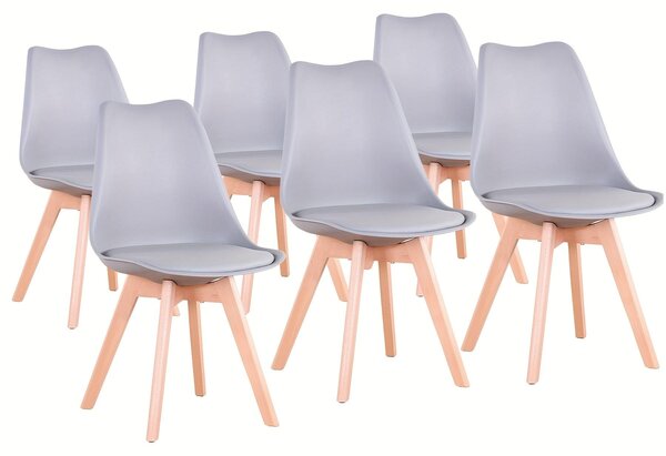 Jídelní židle - Židle - Sedací křeslo - Kuchyňská židle - Designová židle - Sada 6 kusů - Potah z umilé kůže