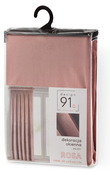 ZATEMŇOVACÍ ZÁVĚS NA PÁSCE ROSA 140X270 CM TMAVĚŘŮŽOVÁ