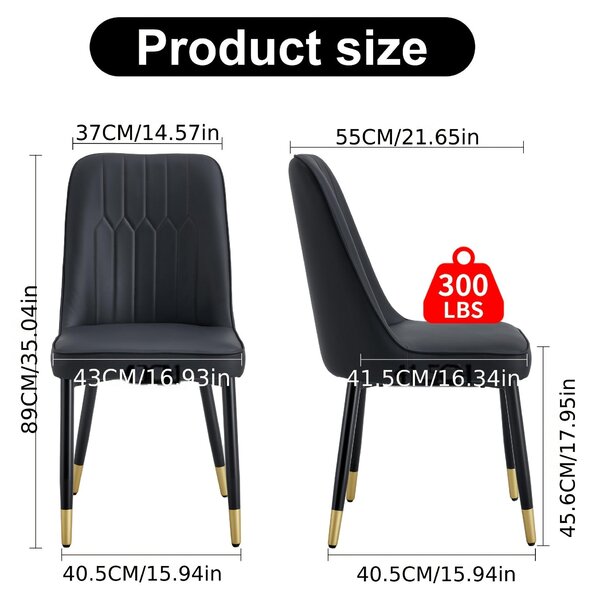 Jídelní židle - Židle - Sedací křeslo - Židle s pohodlným sedákem - Designová židle - Sada 2 kusů - S měkkým bavlněným potahem
