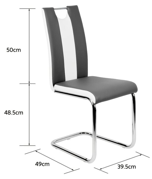 Moderní jídelní židle, sada 4 kusů - židle potažené umělou kůží s ergonomickým designem