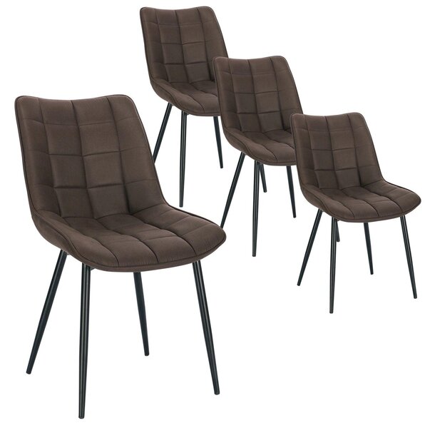 Jídelní židle - Židle - Židle s potahem imitujícím kůži - Kovové nohy - Ergonomický design - Protiskluzové podložky na nohou