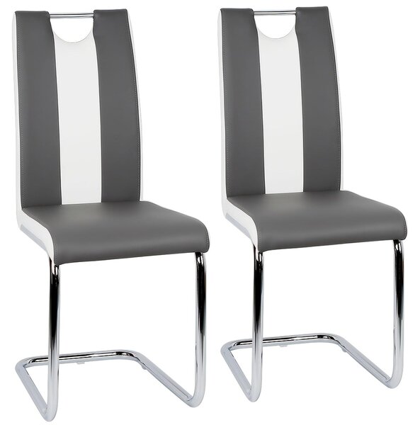 Moderní jídelní židle, sada 4 kusů - židle potažené umělou kůží s ergonomickým designem