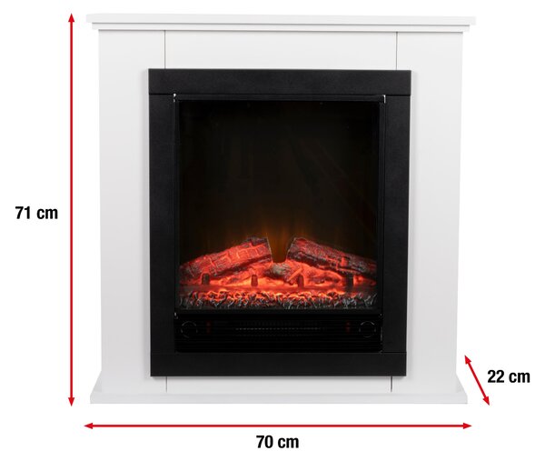 Dekorativní elektrický nástěnný krb Classic Fire Geneva černá/bílá 1800 W