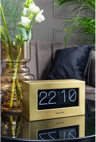 Designové stolní překlápěcí hodiny 5620GD Karlsson 21cm