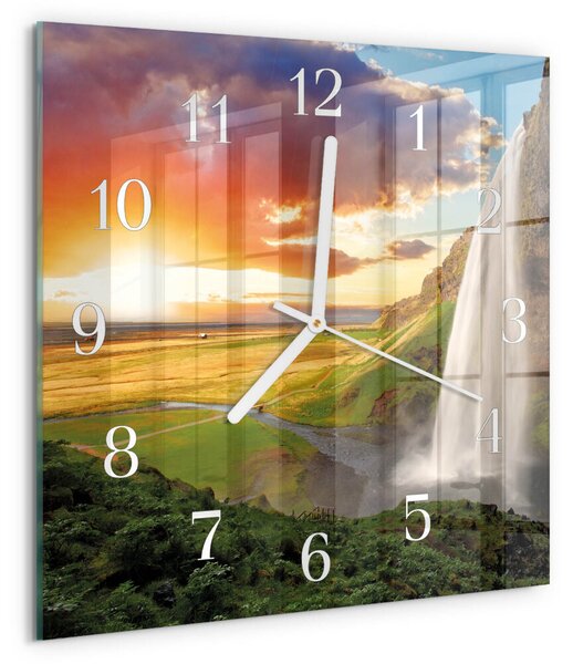 Skleněné hodiny Vodopád zskb-30x30-00086184